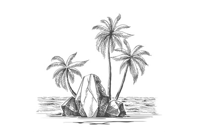 Palms island sketch