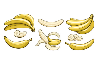 Yellow banana drawings