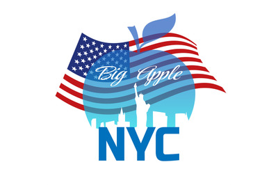 Big apple new york city emblem