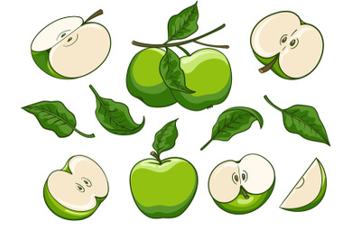 Cartoon green apple