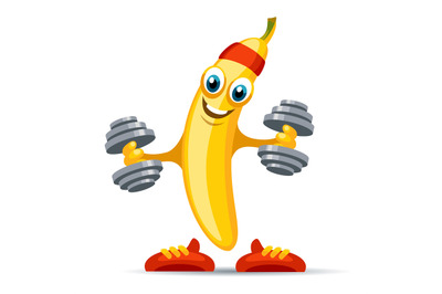 Cartoon fitness banana