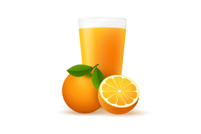 Orange fruit juice glass