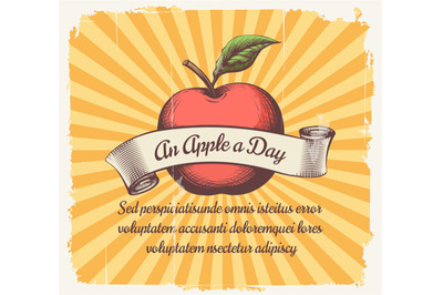 Apple day retro poster