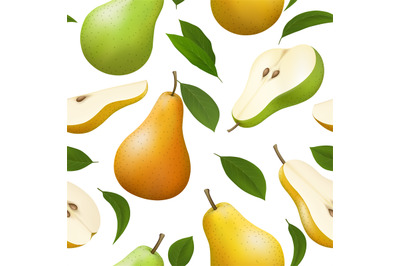 Realistic pears pattern