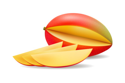 Mango slices realistic