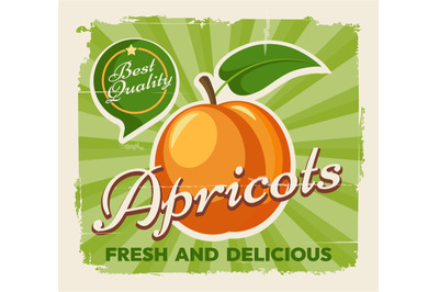 Apricots retro poster