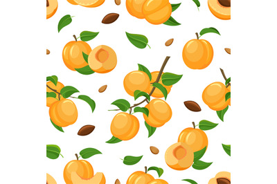 Nectarine seamless pattern