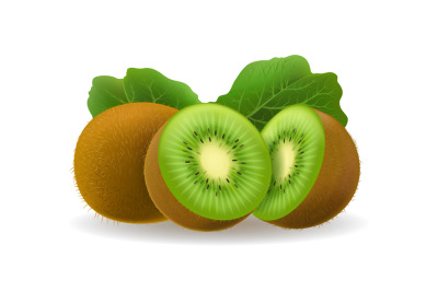 Realistic kiwi fruits