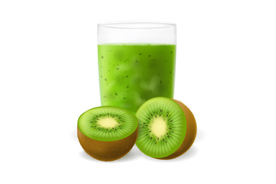 Kiwifruit juice glass