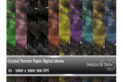Crystal Terrain Digital Paper Textures