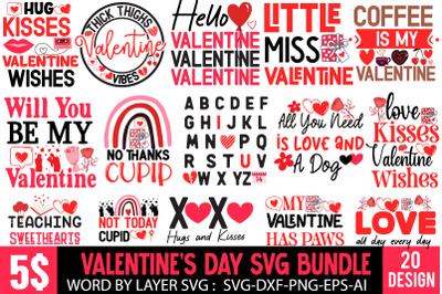 Happy Valentine&#039;s Day SVG Bundle,Valentine Sublimation PNG