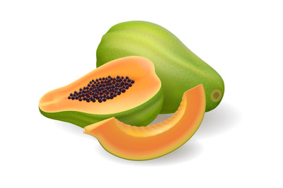 Cutting papaya illustration