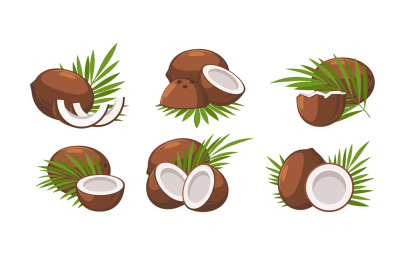 Cartoon coconuts icons