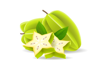 Starfruit closeup illustration