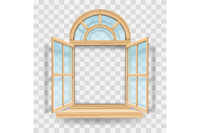 Rustic window on transparent background