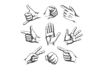 Sketching hands gestures
