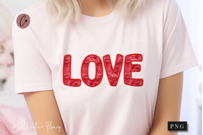 Love Sparkly Faux Sequins Valentines PNG