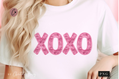 Pink XOXO Sparkly Faux Sequins Valentine