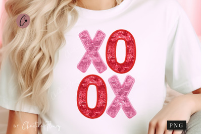 XOXO Sparkly Faux Sequins Valentines PNG