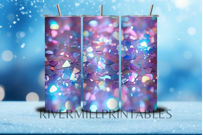 Winter Glitter 20 oz Tumbler Wrap PNG