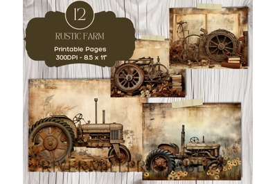 Rustic Farm 8.5 x 11&quot; Printable Pages Paper Pack
