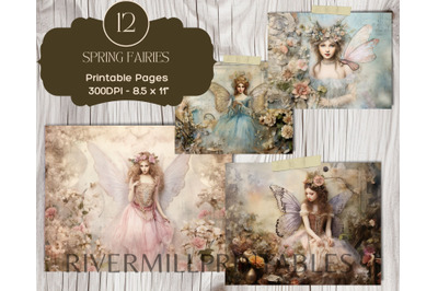 Victorian Fairies 8.5 x 11&quot; Printable Pages Paper Pack