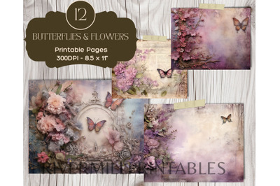 Butterflies 8.5 x 11&quot; Printable Pages Paper Pack