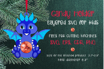 Cute Dragon Candy Holder | Christmas Ornament | Paper Craft Template S