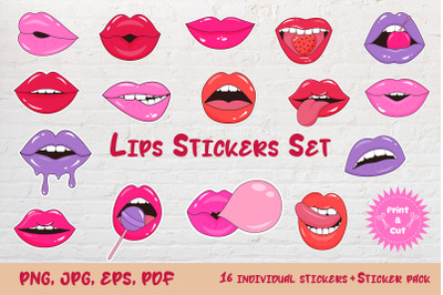 Lips Stickers Set