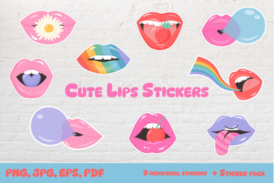 Cute Lips Stickers