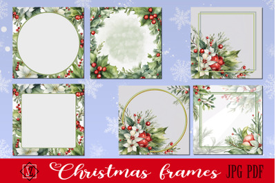 Christmas floral frames
