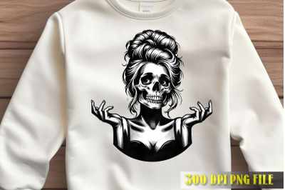 Elegant Skull Lady Clipart