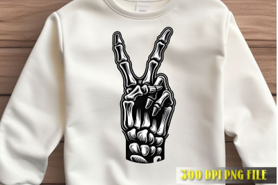 Peace Sign Skeleton Hand