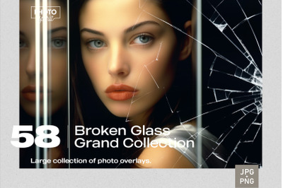 Broken Glass Grand Collection Effects JPG and PNG Photo Overlays