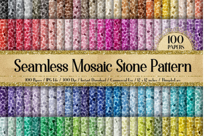 100 Seamless Real Mosaic Stone Digital Papers