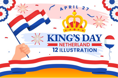 12 Kings Netherlands Day Illustration