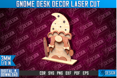 Gnome Desk Decor Laser Cut | Gnome Laser Cut Design | CNC File