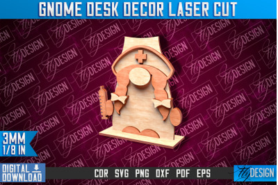 Gnome Desk Decor Laser Cut | Gnome Laser Cut Design | CNC File