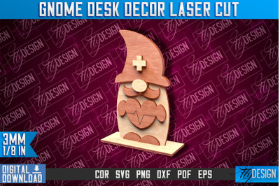 Gnome Desk Decor Laser Cut | Gnome Laser Cut Design | CNC File