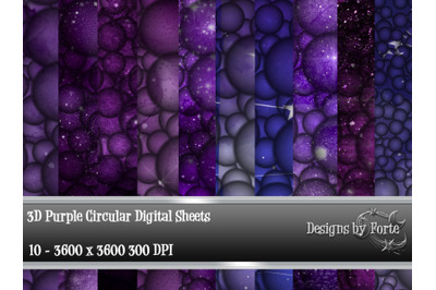 3D Purple Circular Textures