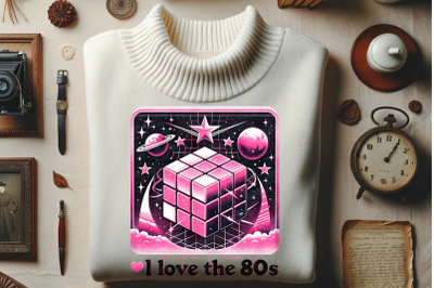 I Love the 80s Cube Art