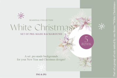 White Christmas - set of pre-made backgrounds1