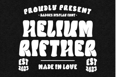 Helium Rifther Badges Display Font