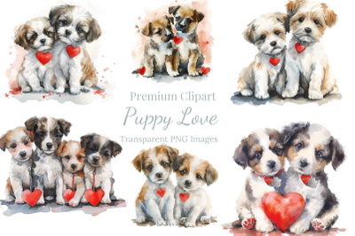 Puppy Love Valentine&#039;s Day Clipart