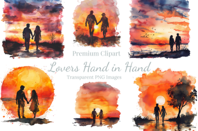 Romantic Sunset Valentine&#039;s Day Clipart