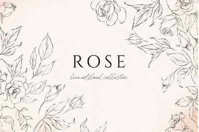 ROSE line art floral collection
