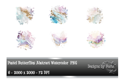 Pastel Butterflies Abstract Watercolor