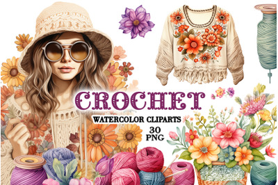 Crochet Watercolor Clipart Png