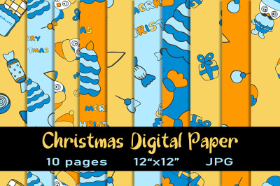 10 Christmas Digital Paper Pack