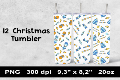 Christmas 20 oz. Skinny Tumbler Design PNG